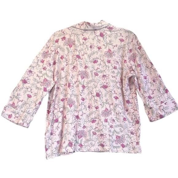 LRLauren Womens L Pink Floral Pajamas 2 Piece Set Black Label  Sleep Wear - Picture 8 of 9